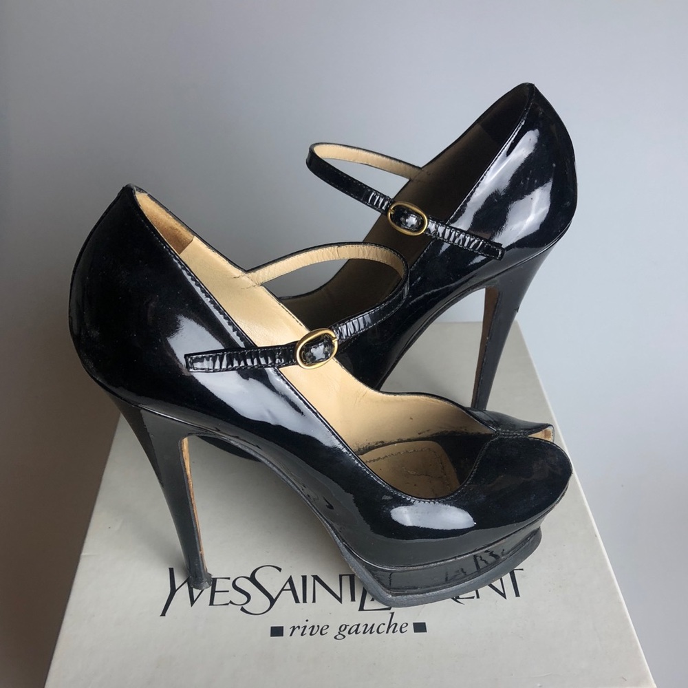 YSL tribute black Patton leather